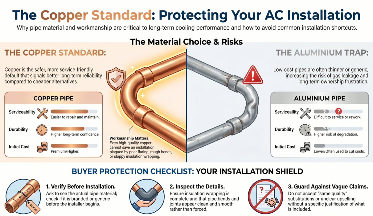 Aluminum vs copper pipes AC installation guide