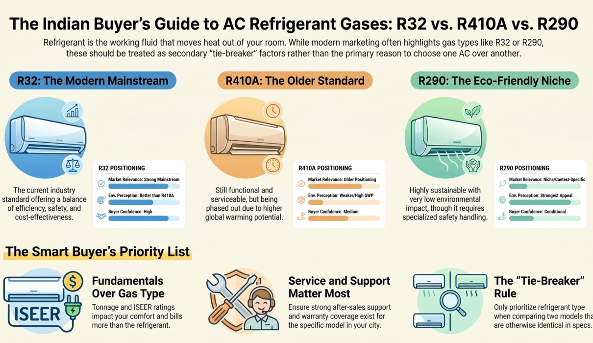 R32 vs R410A vs R290 AC guide
