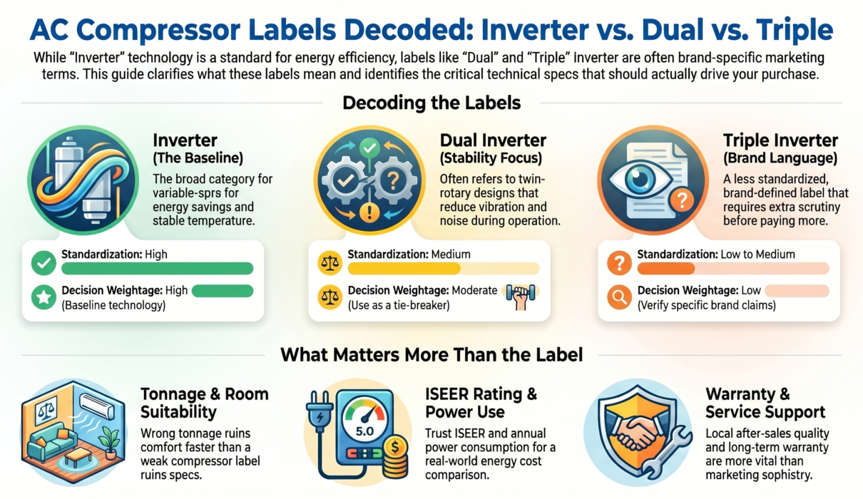 Inverter vs dual inverter vs triple inverter AC guide